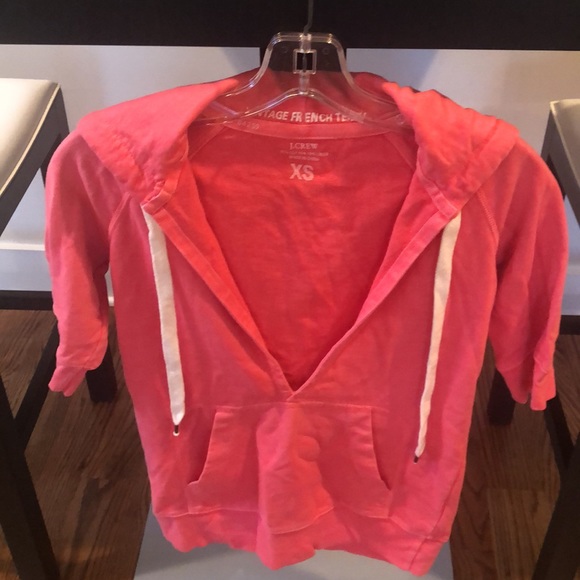 J. Crew XS Pullover hoodie in pink. - Picture 3 of 6